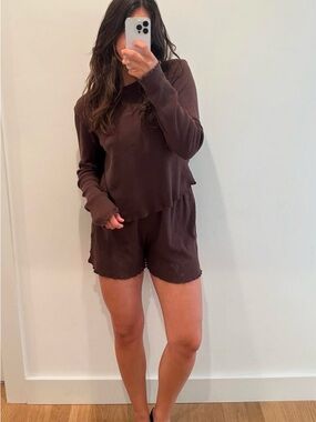 Women's Brown Pointelle Short - All The Babies